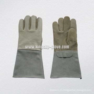 Cow Split Leather Double Plam Welding Working Glove